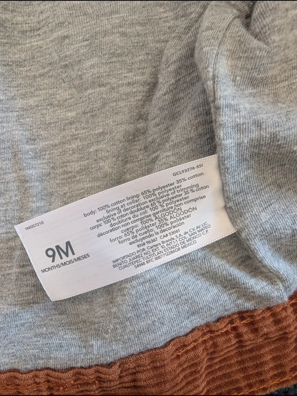 Carter's Rust Corduroy Jacket with Cream Sherpa Collar